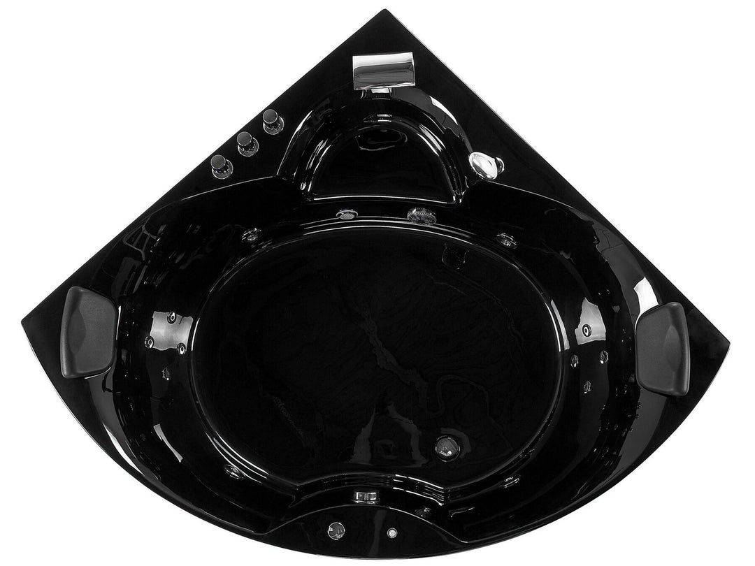 Kulmaporeamme LED-valot musta 205 x 150 cm SENADO